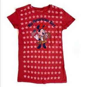 Disney Couture Womens Minnie American Girl Y2K Vintage Tee